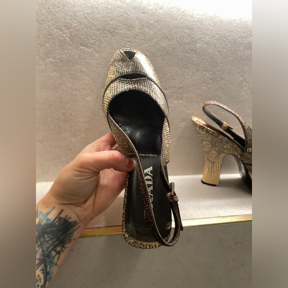 Vintage Prada 2000 Snake Peeptoe Platform, 39.5/9 - Picture 4 of 12